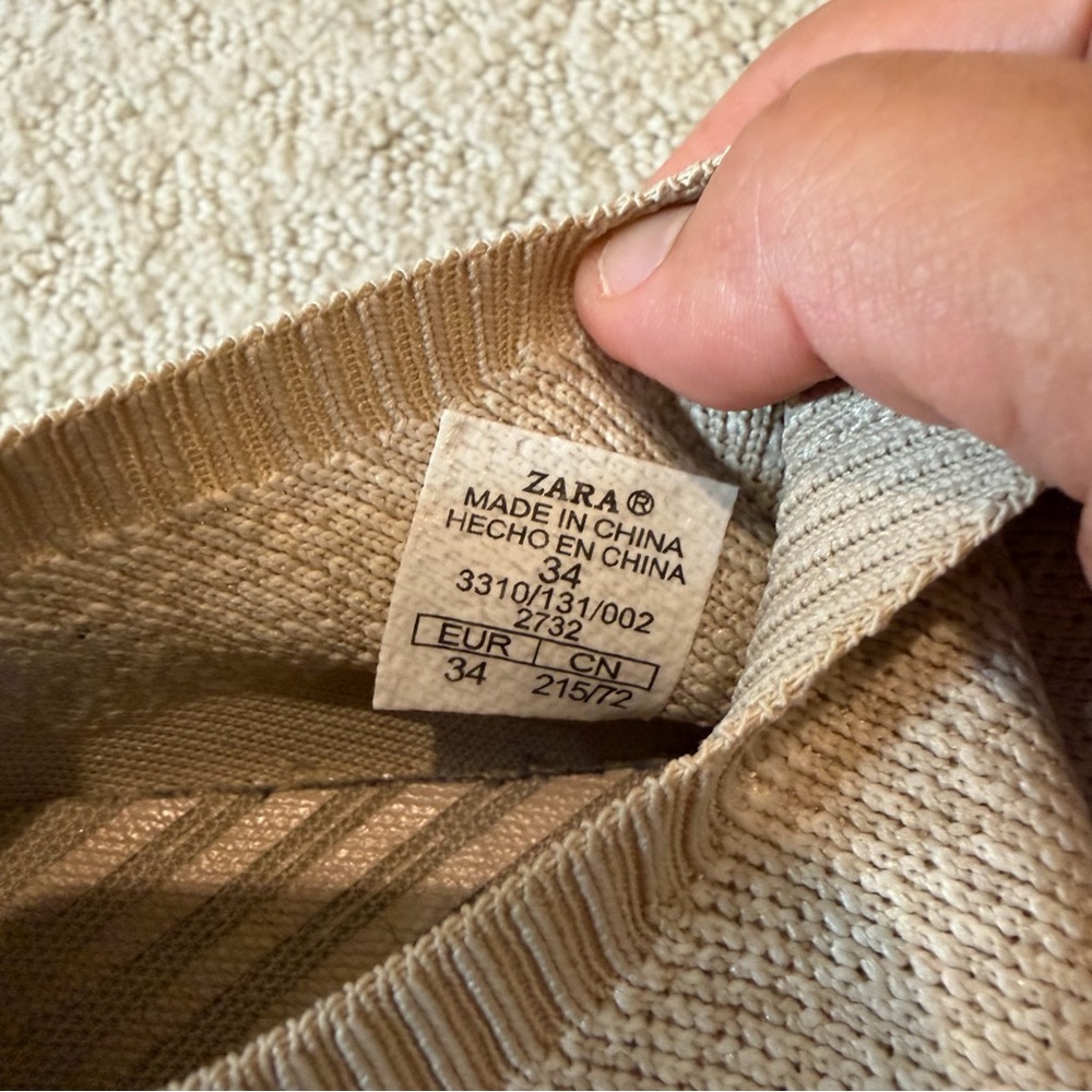 Zara Slip on Beige Boy Sneakers Sz 2.5 / 34 Eur - Picture 3 of 3